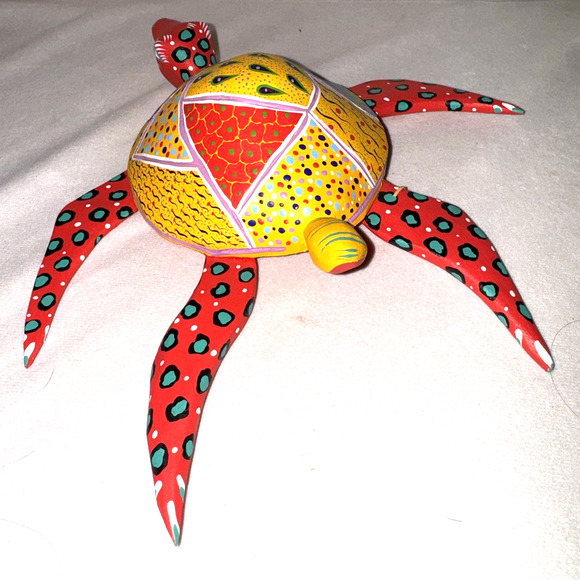 Antonio Carrillo Arrazola Oaxaca Carved & Painted Wood Folk Art Sea Turtle